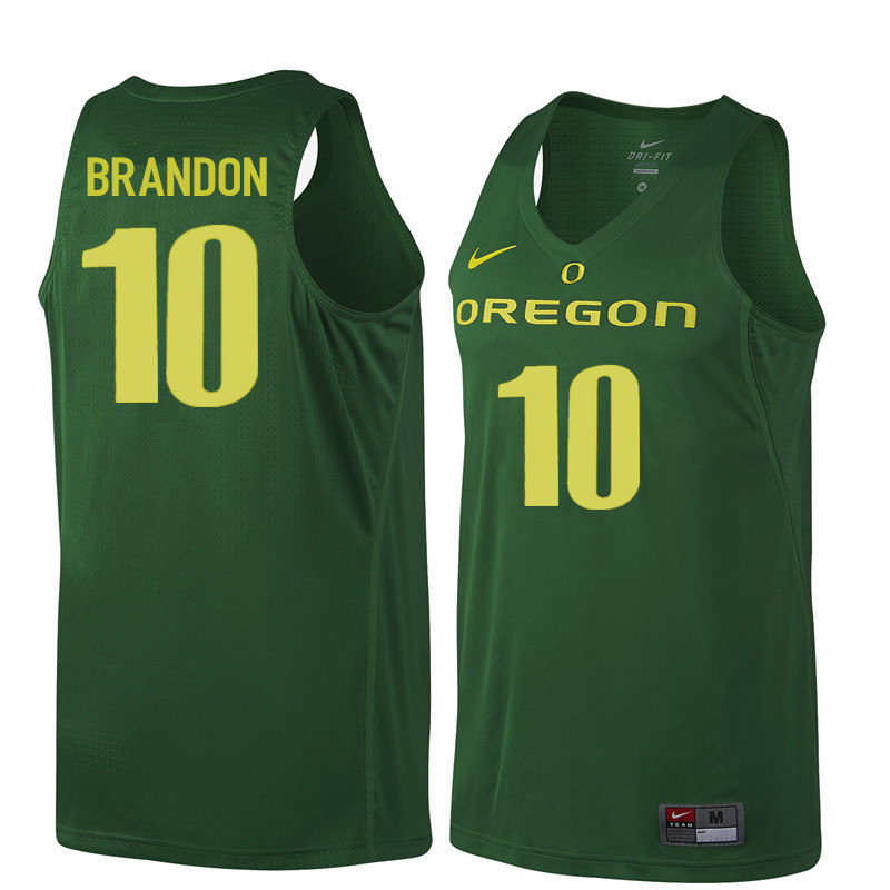 Men Oregon Ducks #10 Terrell Brandon College Basketball Jerseys Sale-Dark Green - Click Image to Close